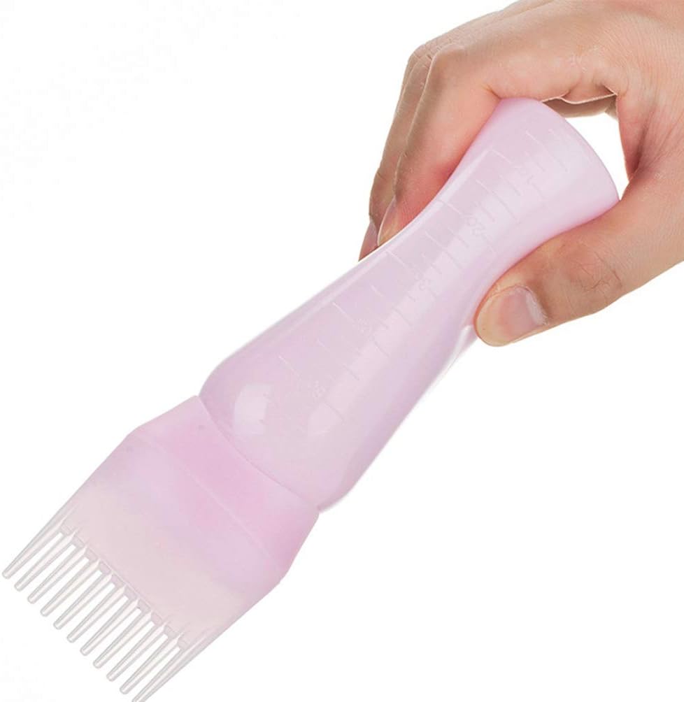 3pcs Hair Dye Bottle Root Comb Applicator Dispensing with Graduated Scale Salon Hair Coloring