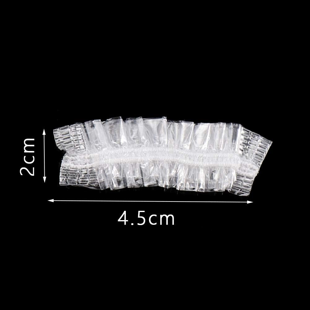 100 Pack Clear Disposable Ear Protectors Waterproof Ear Covers for Hair Dye, Shower, Bathing