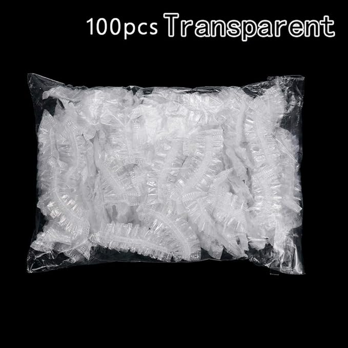 100 Pack Clear Disposable Ear Protectors Waterproof Ear Covers for Hair Dye, Shower, Bathing