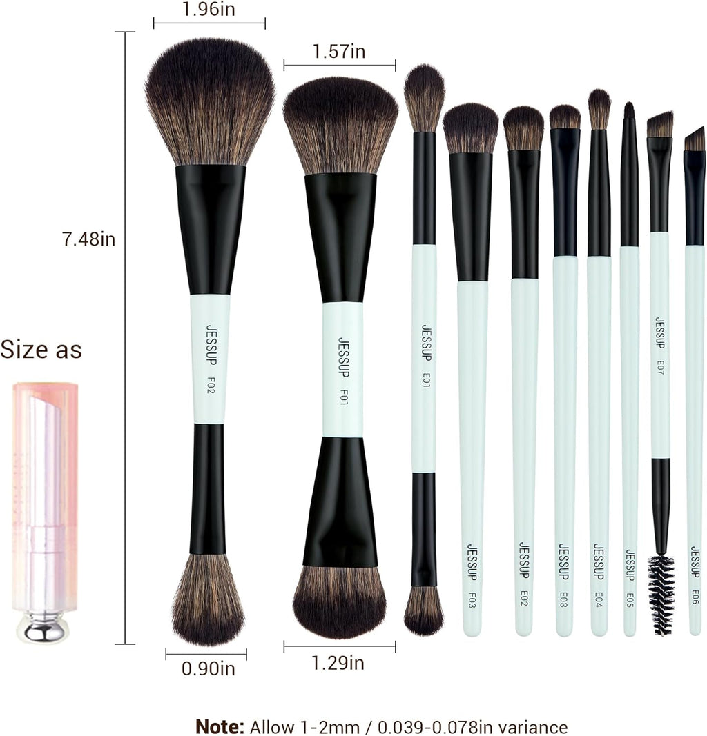 Makeup Brushes Set 10pcs, Double Sided Foundation