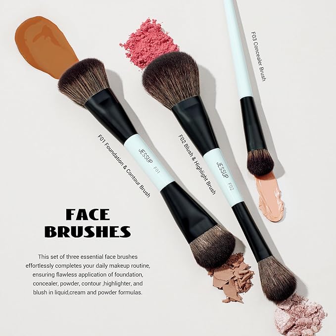Makeup Brushes Set 10pcs, Double Sided Foundation