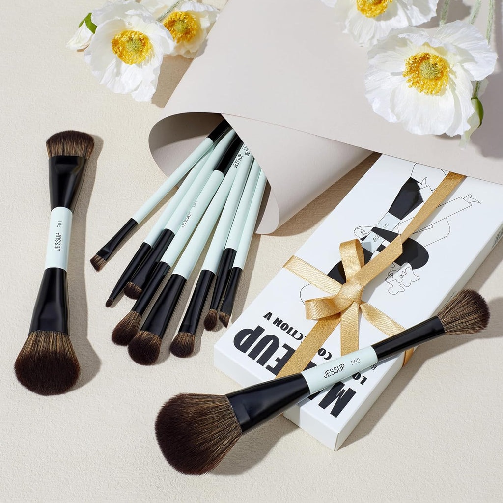 Makeup Brushes Set 10pcs, Double Sided Foundation